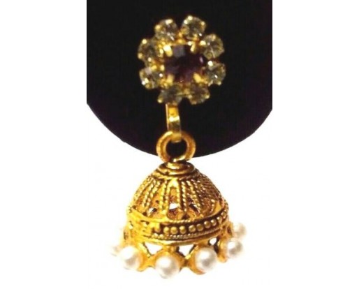 Golden Oxidized Earrings Ethnic Imitation Jewelry Drop Dangle Chandelier - EA57